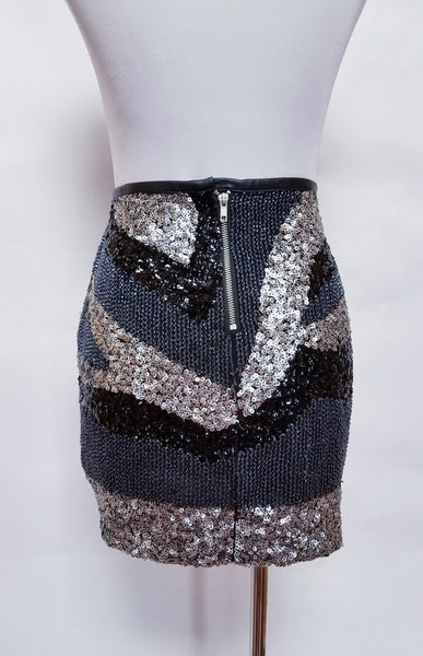 Sequin Zip Skirt